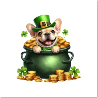 St Patricks Day French Bulldog Posters and Art